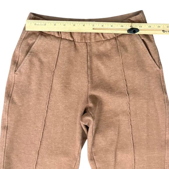 Everlane Heather Auburn Brown Dream Pant Knit Cropped Vertical Seam Pants sz XS - Picture 6 of 12